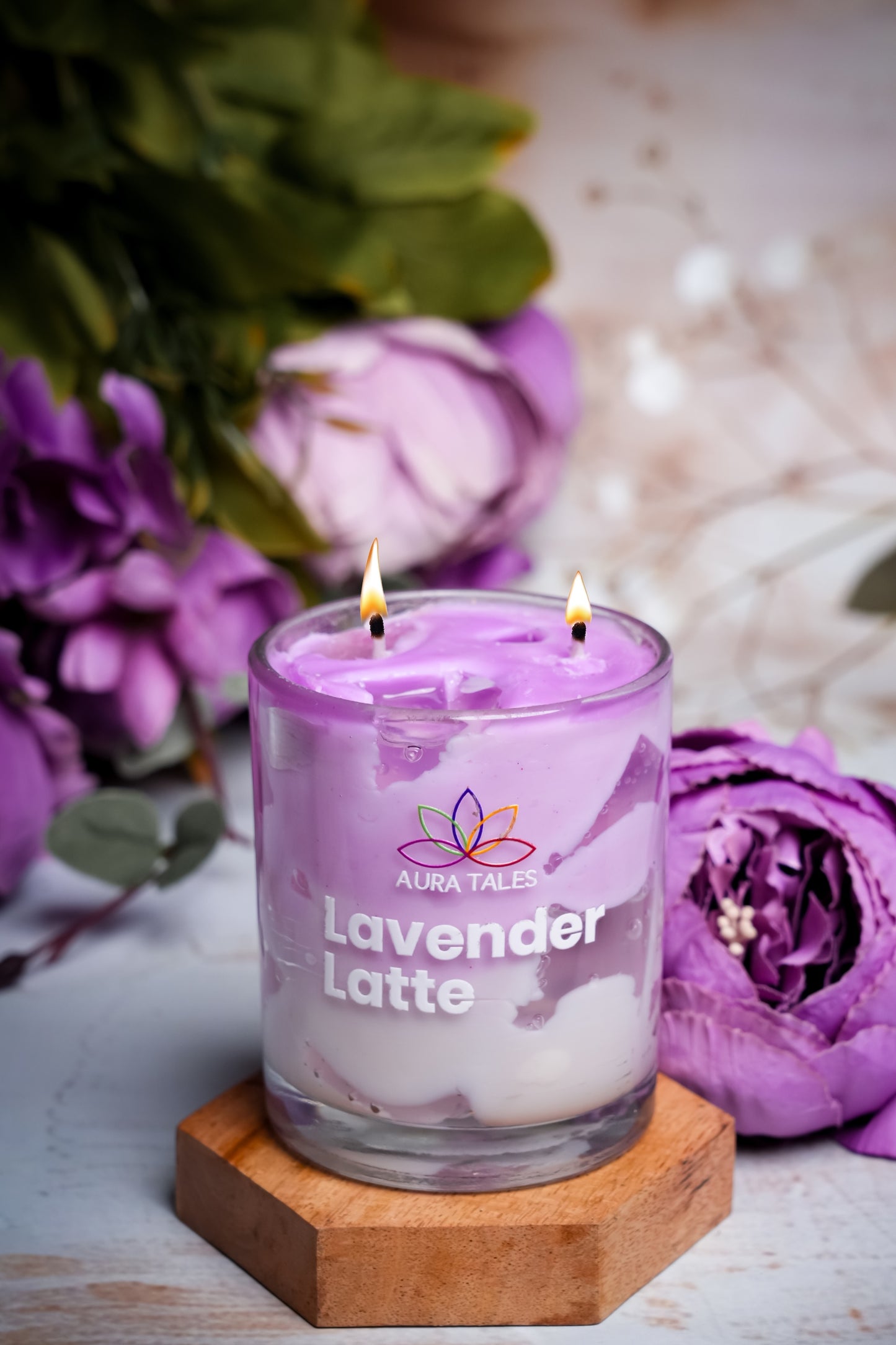 Lavender Candle,Gifting, housewarming, home decor, Soy Wax Candle, Gifts Idea, Birthday Candles, Party Candles, Wooden Heart Candle, Valentine candles, Rose Candle, AuraTales Candles,