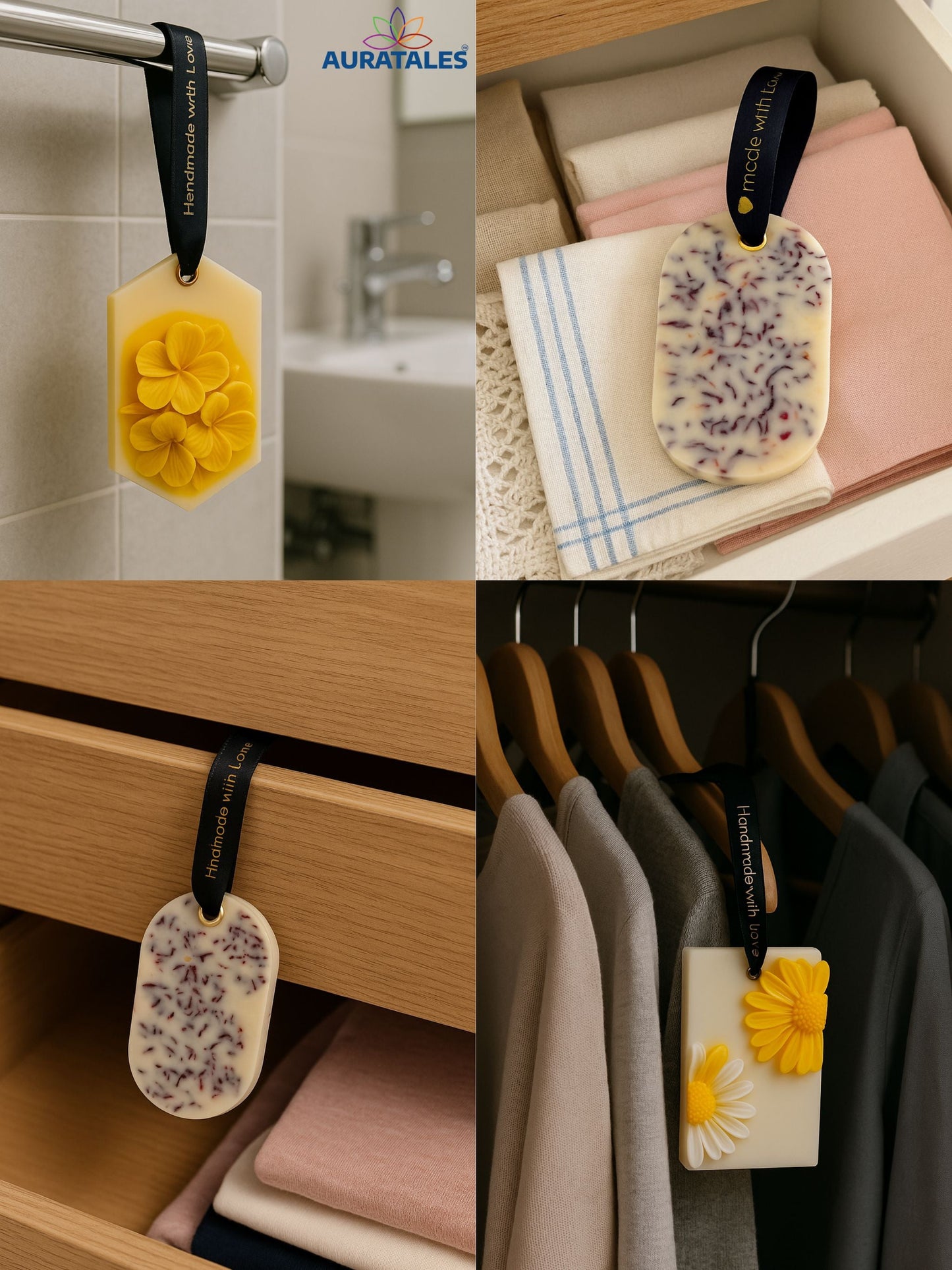 room Freshener For Wardrobe, Bathroom & Shoe Racks |Handmade Wax Sachet Gift Set
