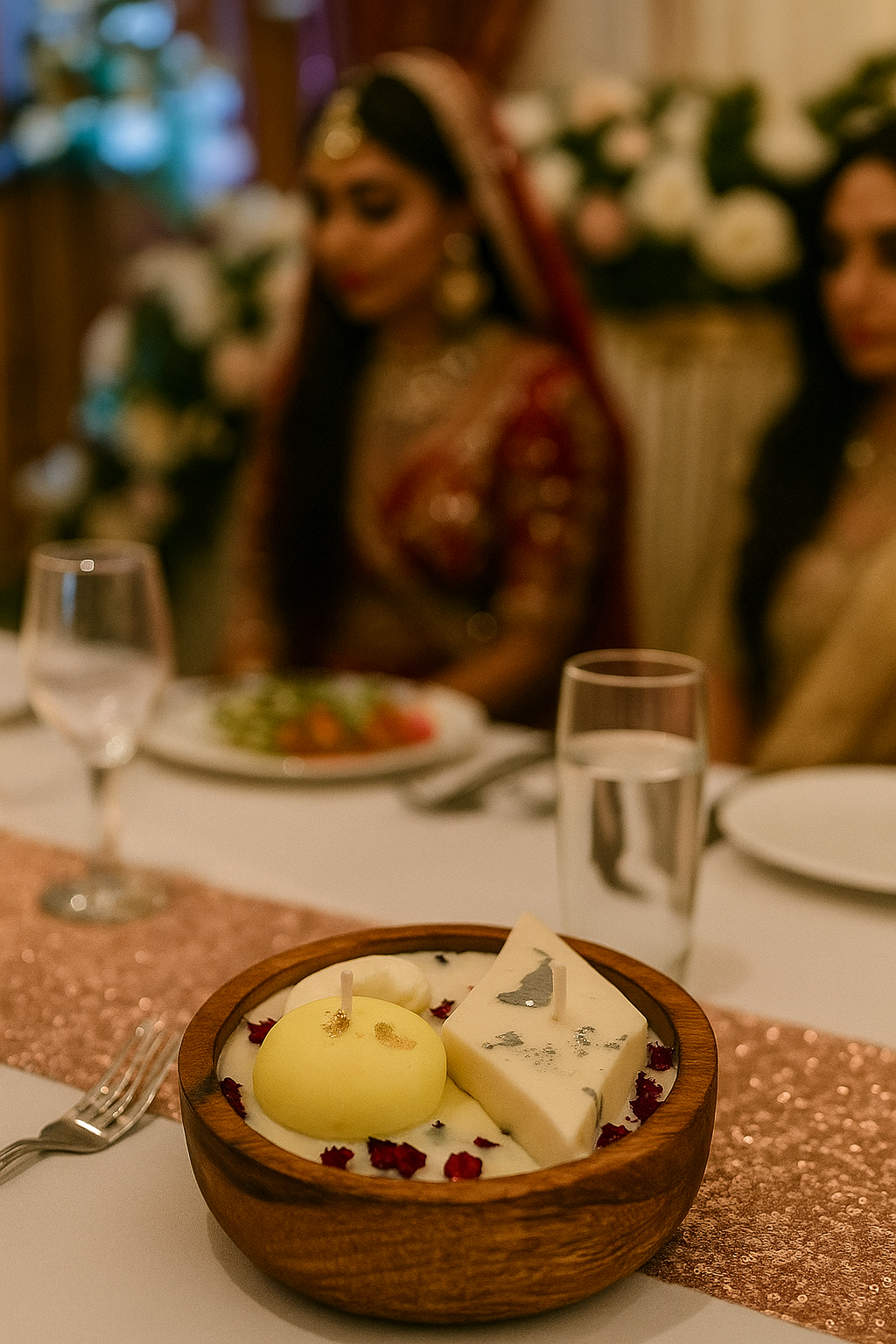 Kaju Katli Sweet Scented Candle Wooden Jar | Festive Gifting & Home Decor Aura Tales