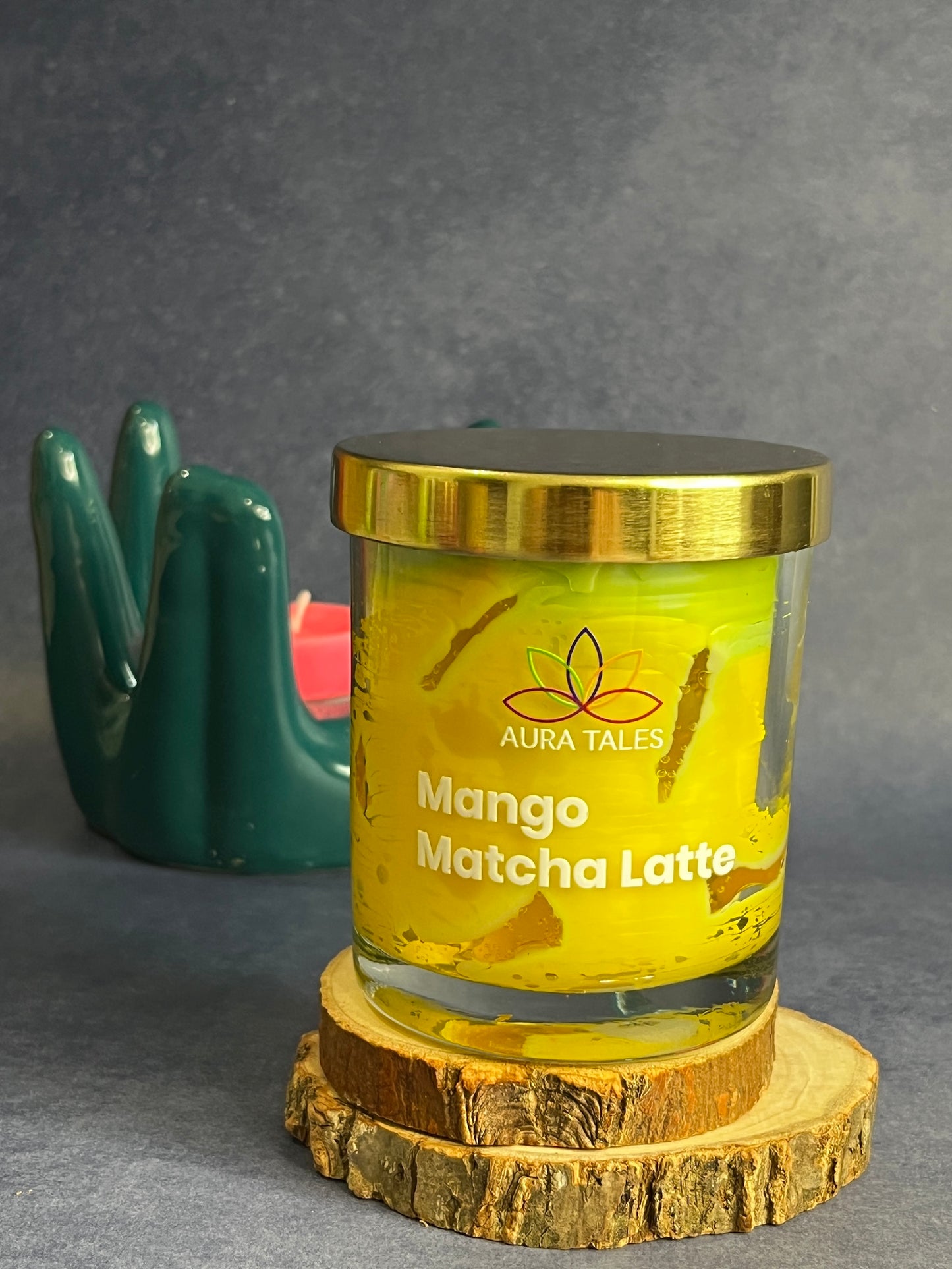 Mango Matcha Latte Scented Candle | Aromatherapy Candle AuraTales