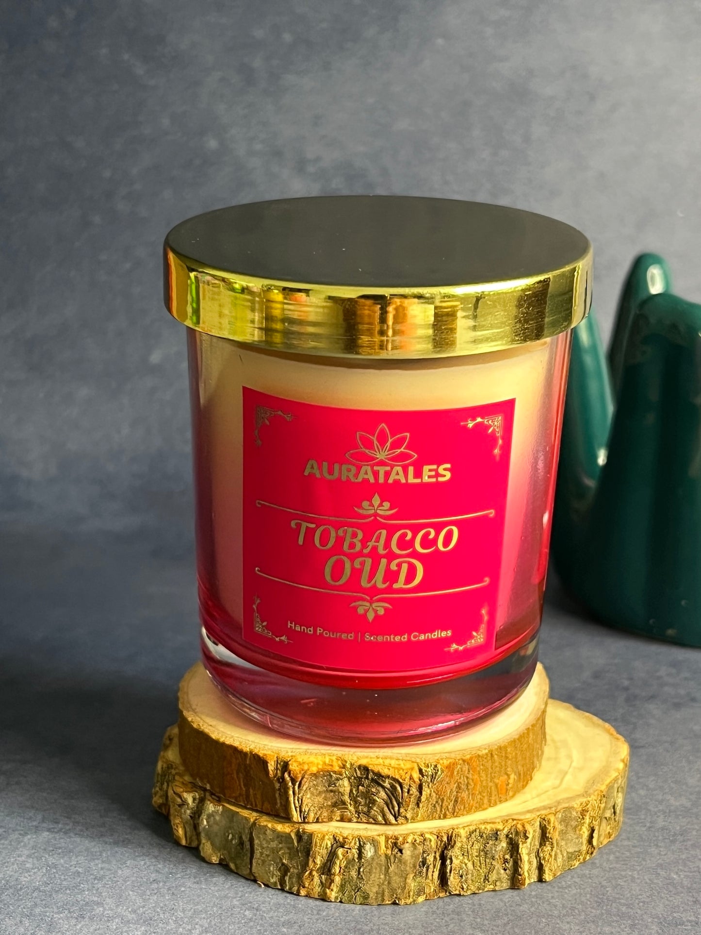 Tobacco Oud Scented Candle | Mood Uplifting Party Candle Aura Tales