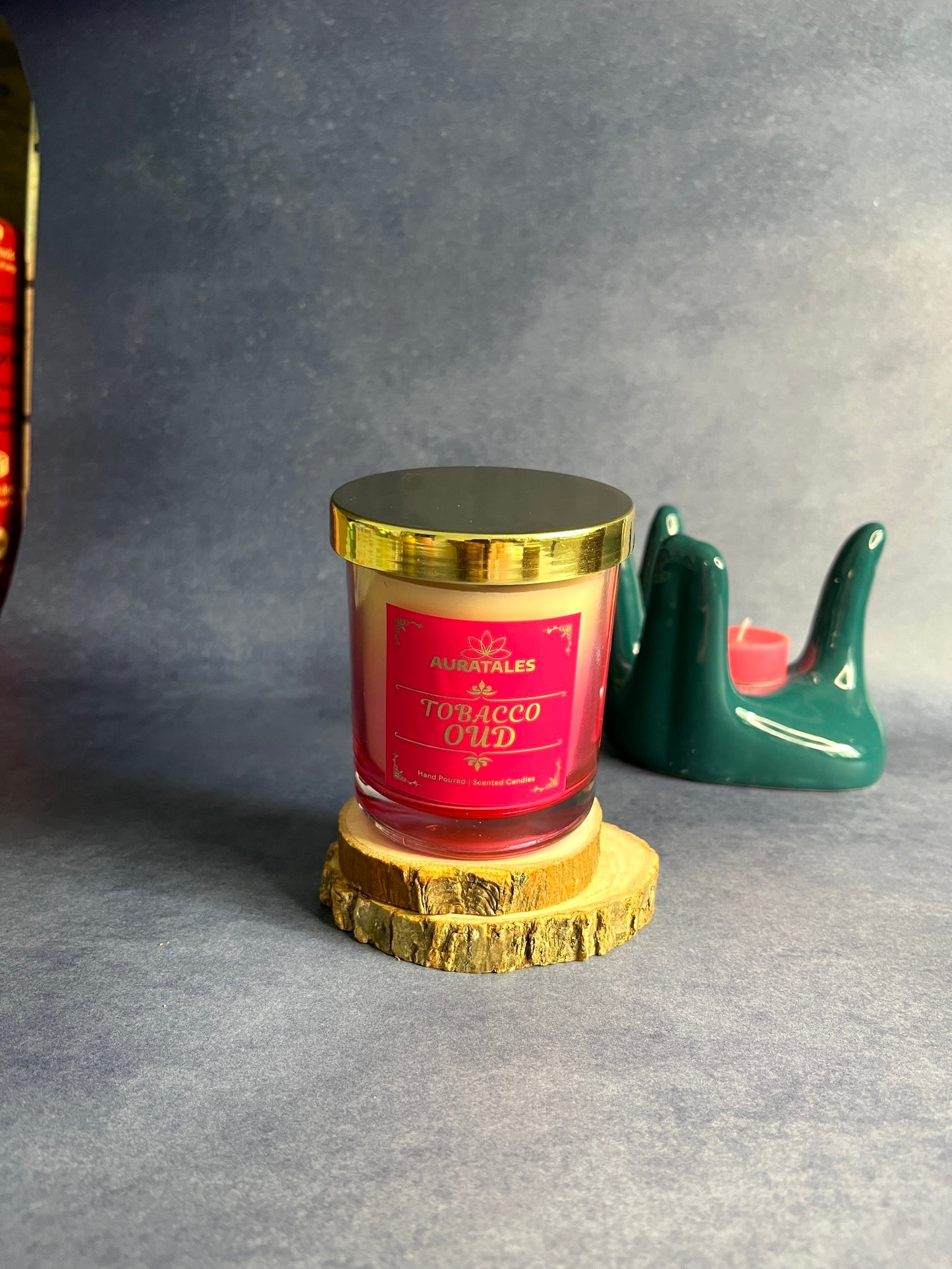 Tobacco Oud Scented Candle | Mood Uplifting Party Candle Aura Tales
