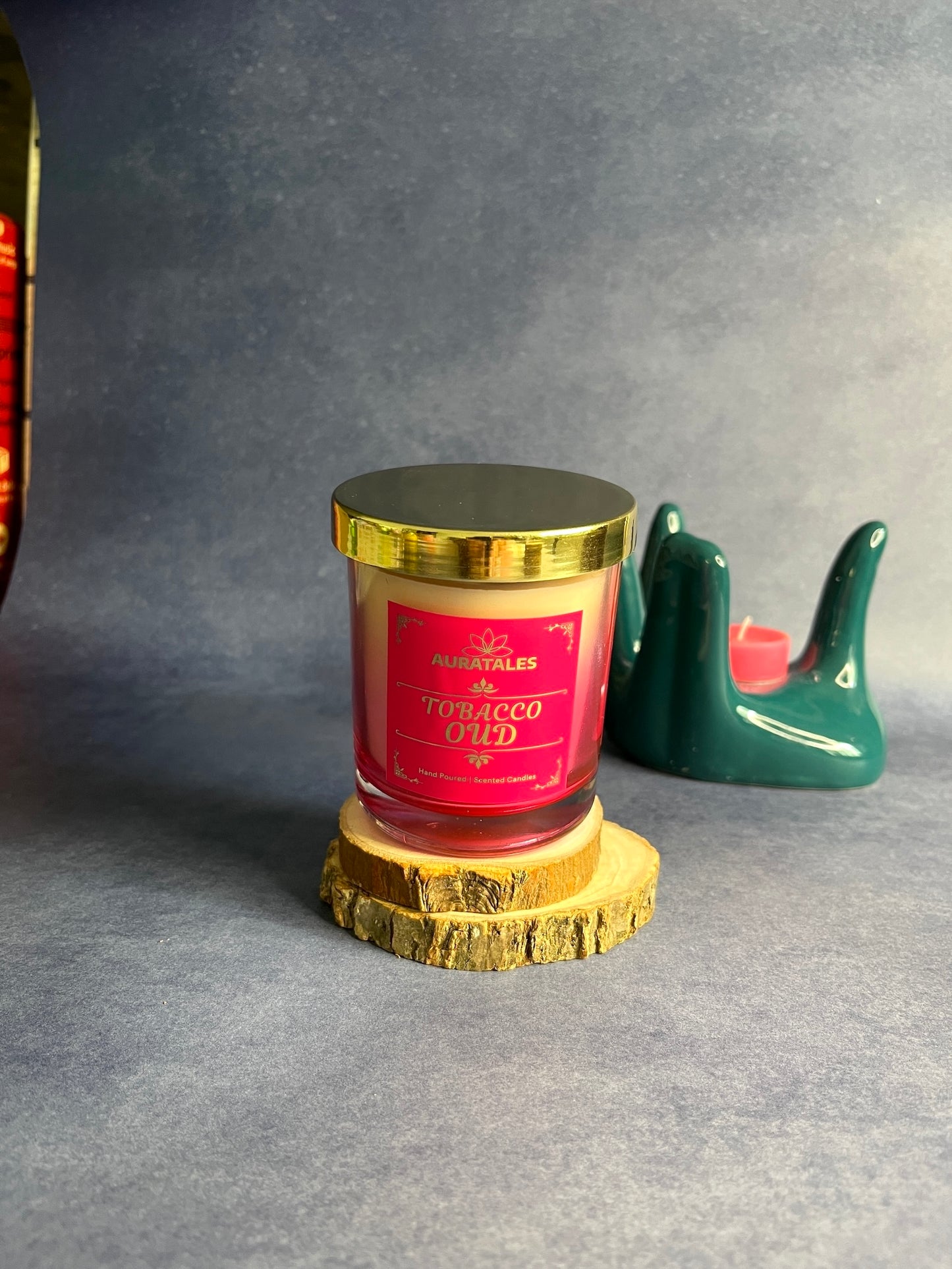 Tobacco Oud Scented Candle | Mood Uplifting Party Candle Aura Tales