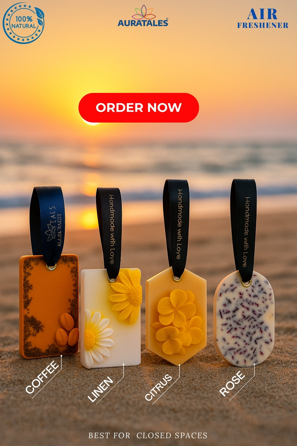 Wax Sachets for Wardrobe & Shoe Rack | Pack of 4 Fresheners Aura Tales