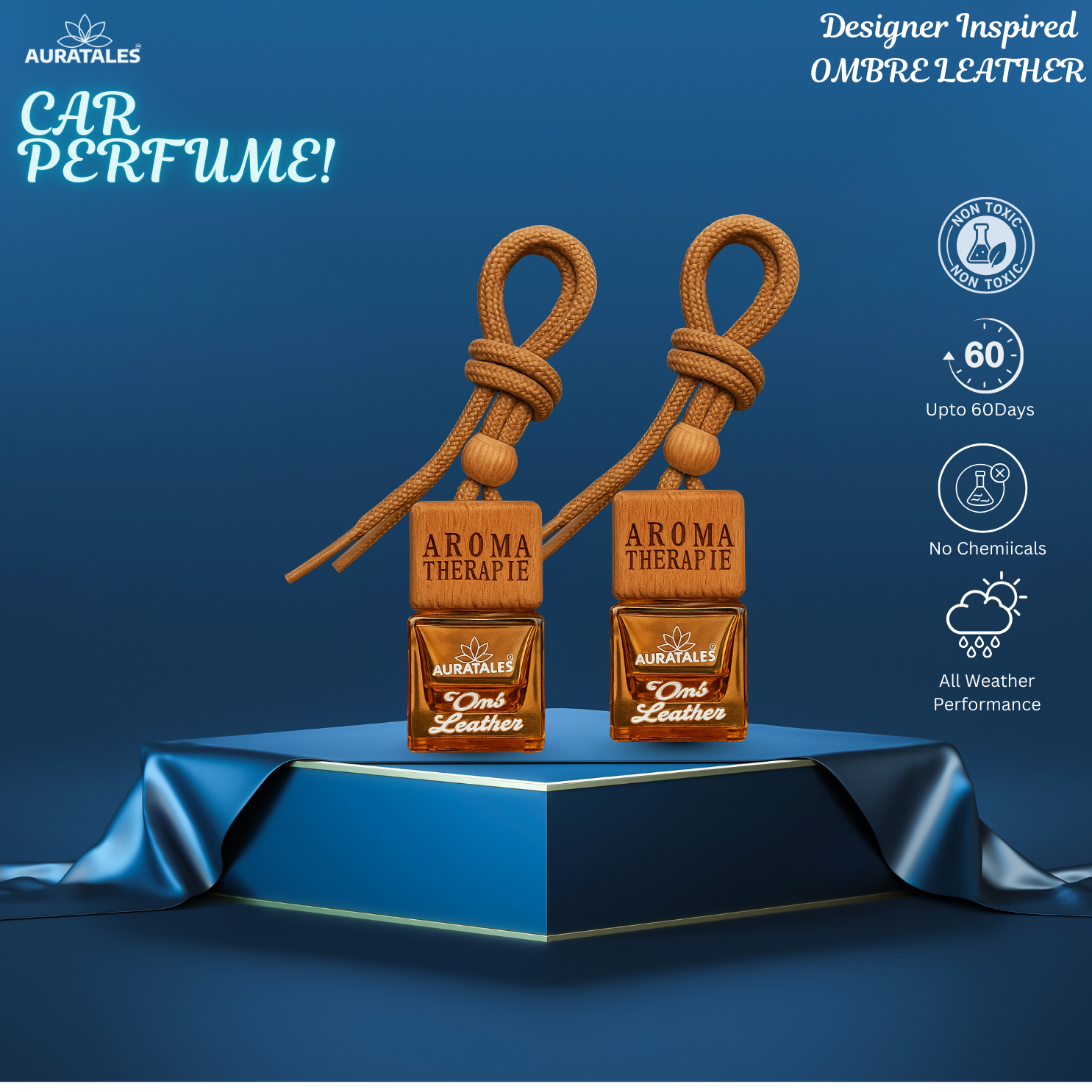 Designer Inspired Luxuary Car Hanging Perfume - Omb Leather AuraTales