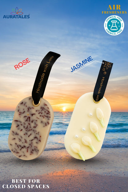 Air Freshener Jasmine & Rose Premium Scent for Closed Space | Pack of 2 AuraTales