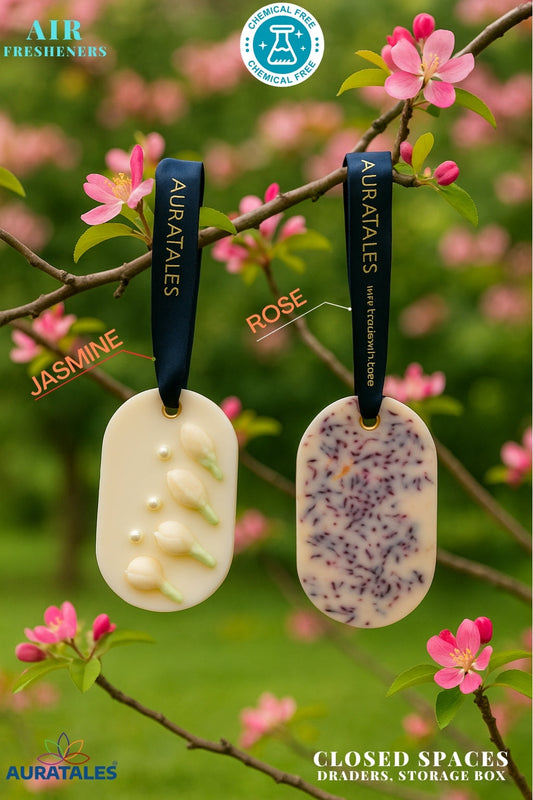 Air Freshener Jasmine & Rose Premium Scent for Closed Space | Pack of 2 AuraTales