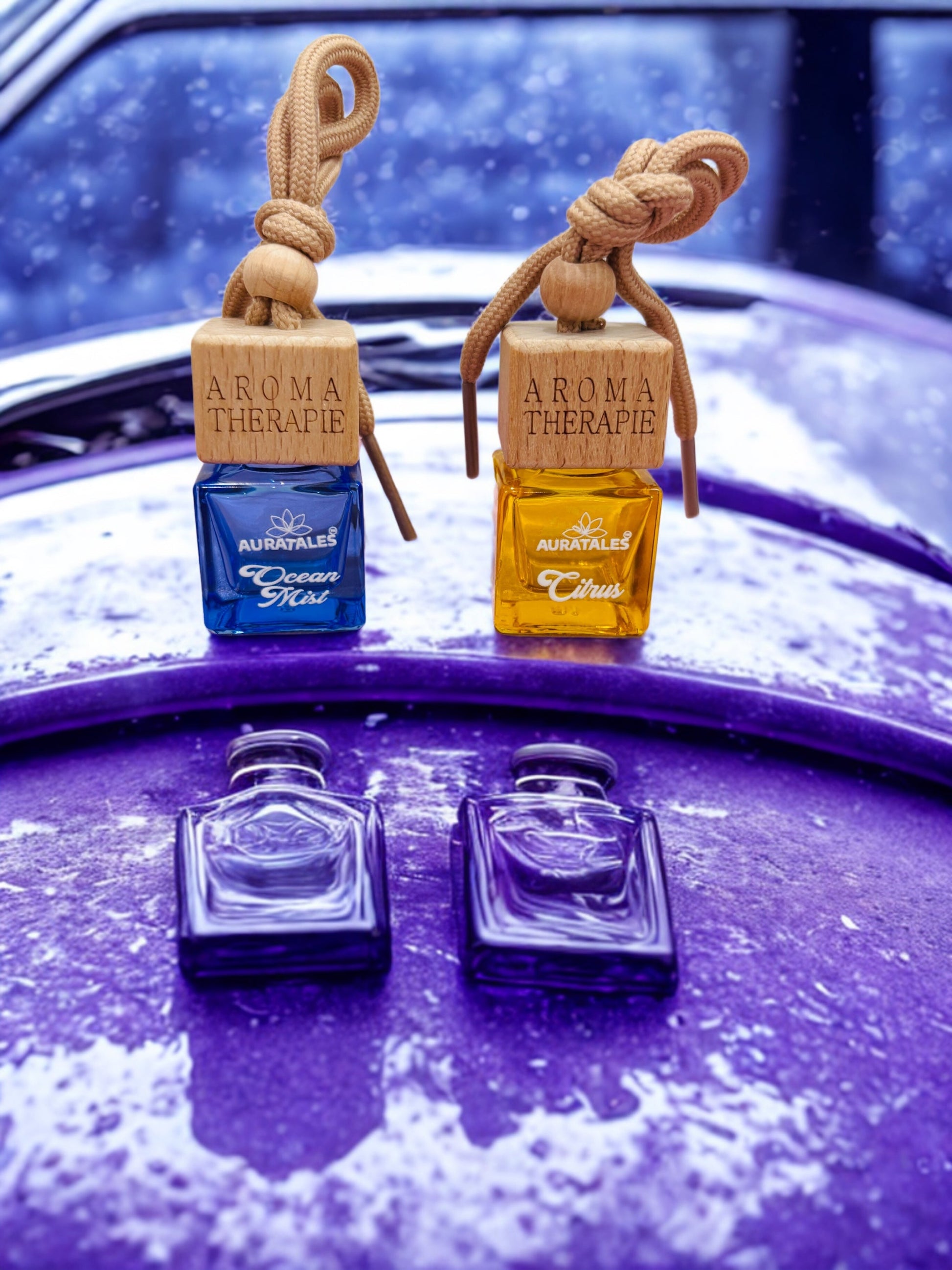 Car Hanging Perfume - Ocean Mist & Citrus | Car Air Freshener - Combo Pack AuraTales