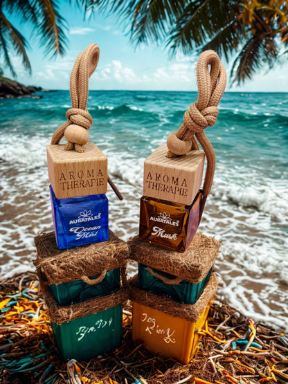 Car Hanging Perfume - Ocean Mist & Musk | Car Air Freshener - Combo Pack AuraTales
