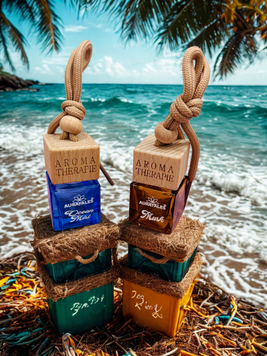 Car Hanging Perfume - Ocean Mist & Musk | Car Air Freshener - Combo Pack AuraTales