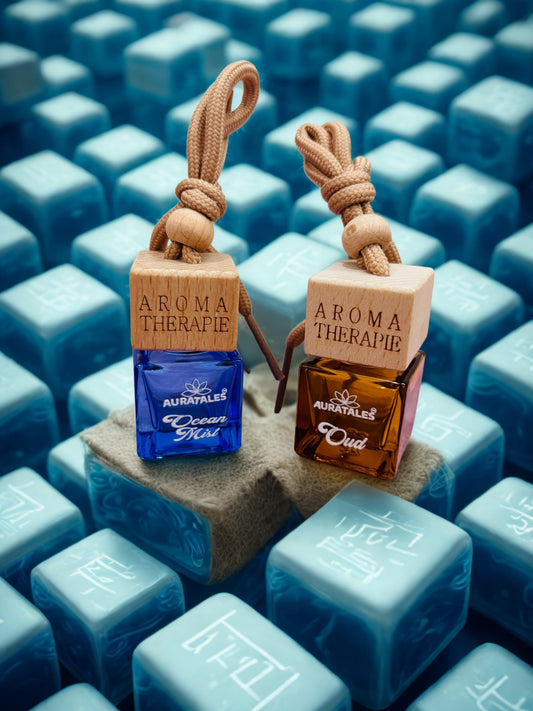 Car Hanging Perfume - Ocean Mist & Oud | Car Air Freshener - Combo Pack AuraTales