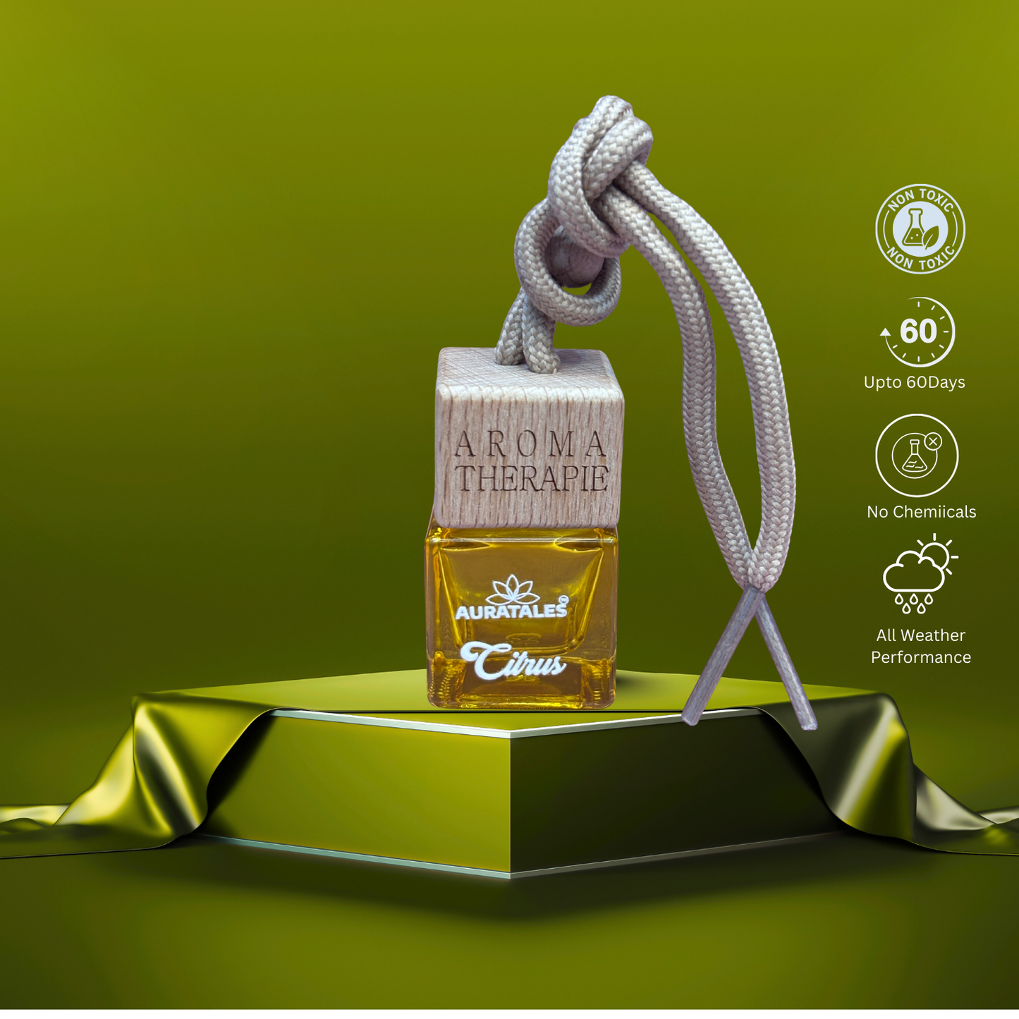 Premium Car Hanging Perfume - Citrus |  Car Freshener - Premium Citrus AuraTales