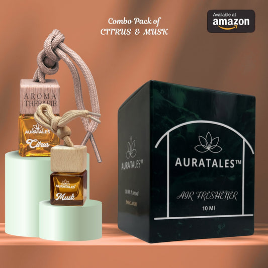 Car Hanging Perfume - Musk & Citrus | Car Freshener - Combo Pack Of 2 AuraTales
