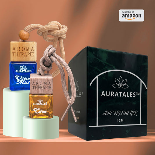 Car Hanging Perfume - Ocean Mist & Citrus | Car Air Freshener - Combo Pack Of 2 AuraTales