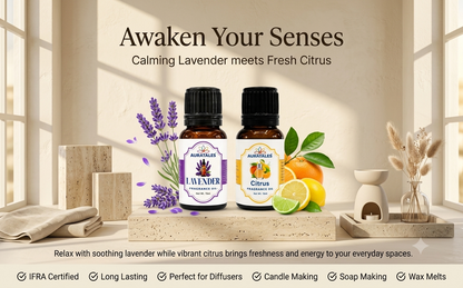 Lavender, Citrus Fragrance Oil |30 ml|Pack of 2|Helps in sleep & meditation|Used in Diffusers, Candles, Air Fresheners, Soaps AuraTales