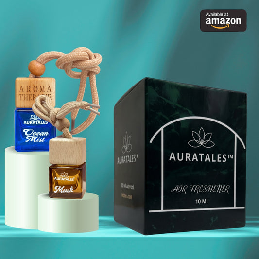 Car Hanging Perfume - Ocean Mist & Musk | Car Air Freshener - Combo Pack Of 2 AuraTales
