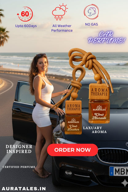 Designer Inspired Luxuary Car Perfume - Omb NOMADE & Omb Leather - Combo Pack Of 2 AuraTales