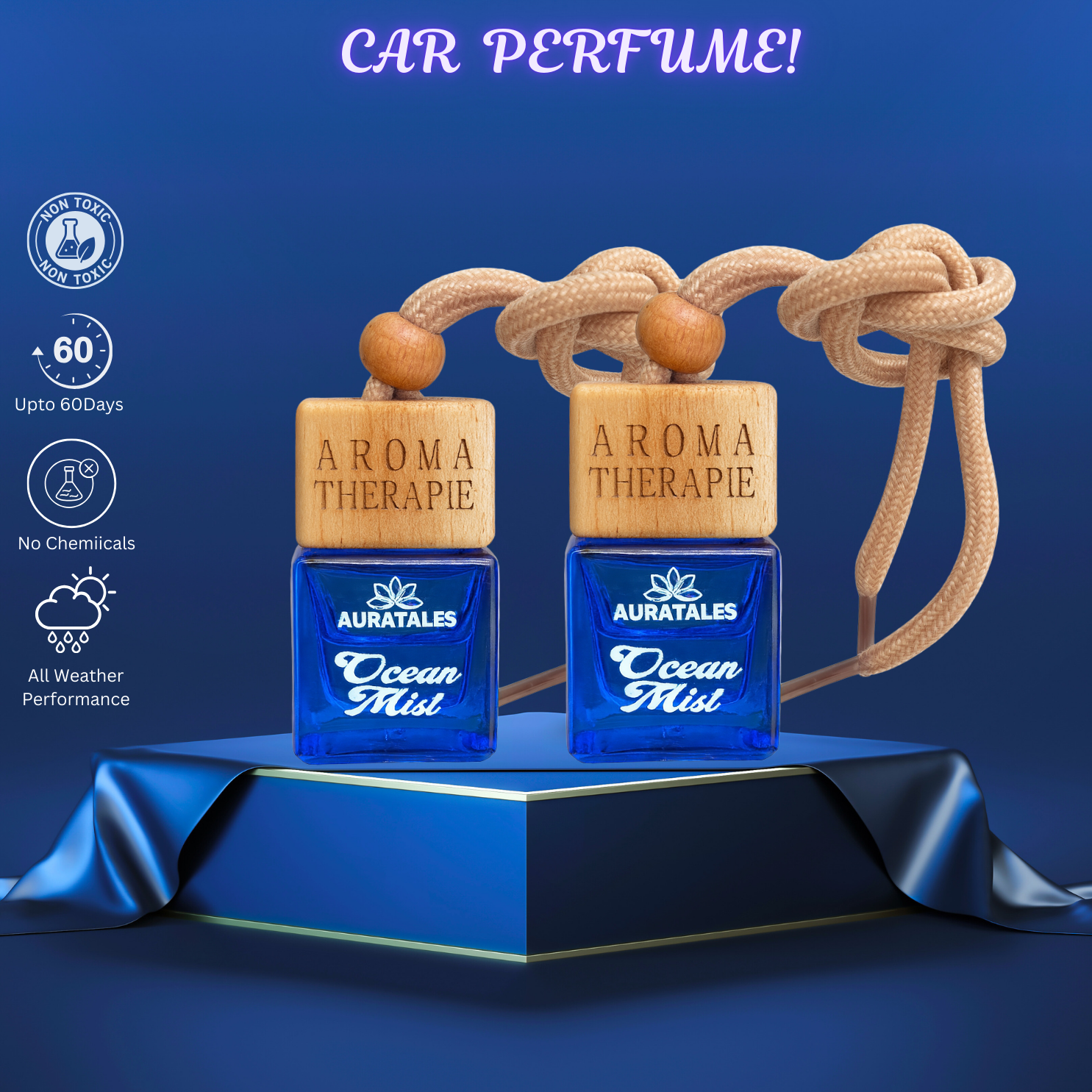 Premium Car Hanging Perfume - Ocean Mist |  Car Freshener - Premium Ocean Mist AuraTales