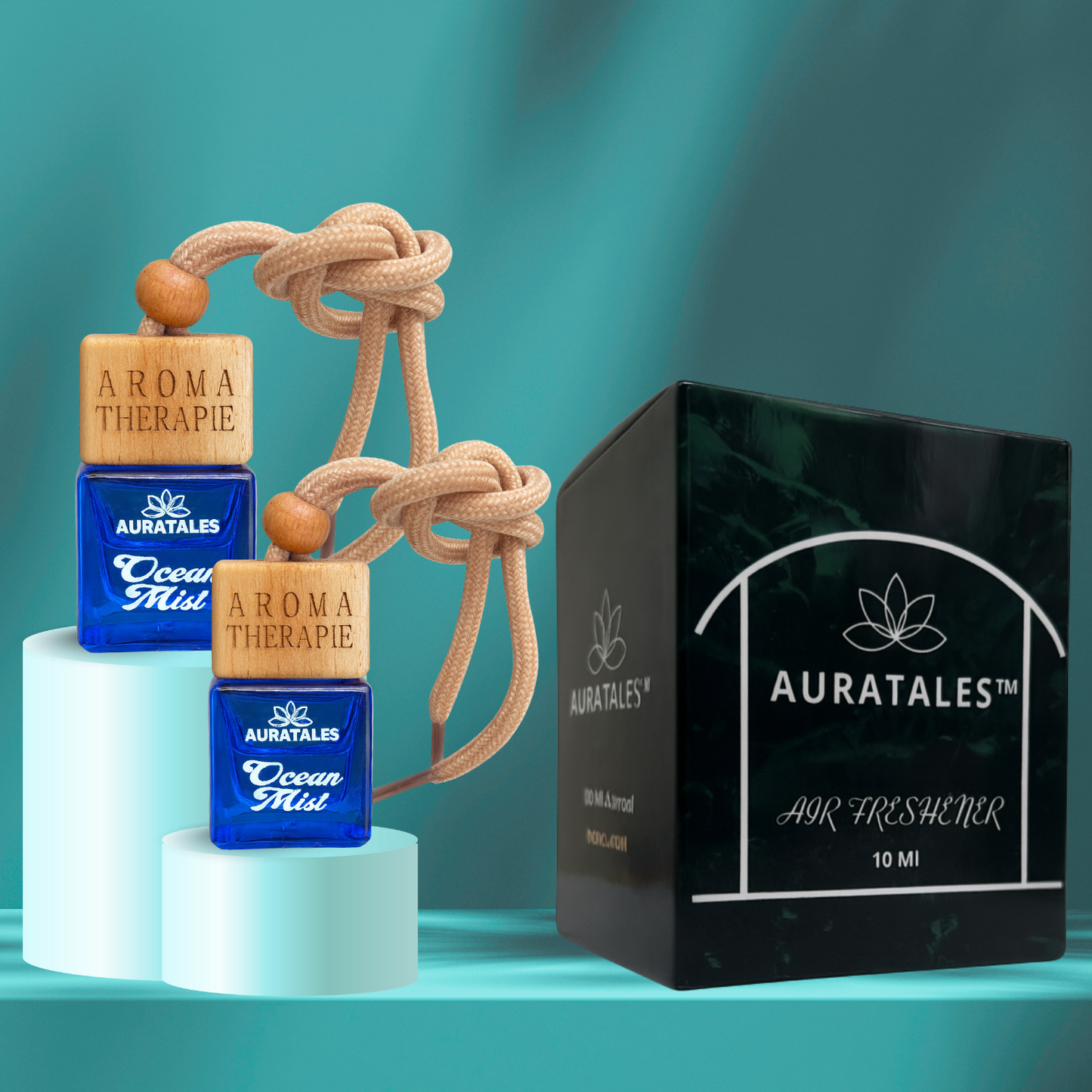 Ocean Mist luxury car hanging perfume bottle with wooden cap