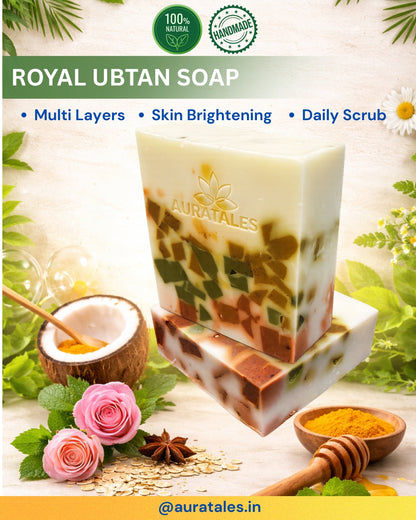 Handmade Royal Ubtan Bathing Soap For Men & Women | Pack of 3 AuraTales