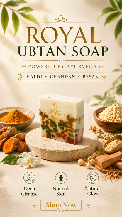 Handmade Royal Ubtan Bathing Soap For Men & Women | Pack of 4 AuraTales