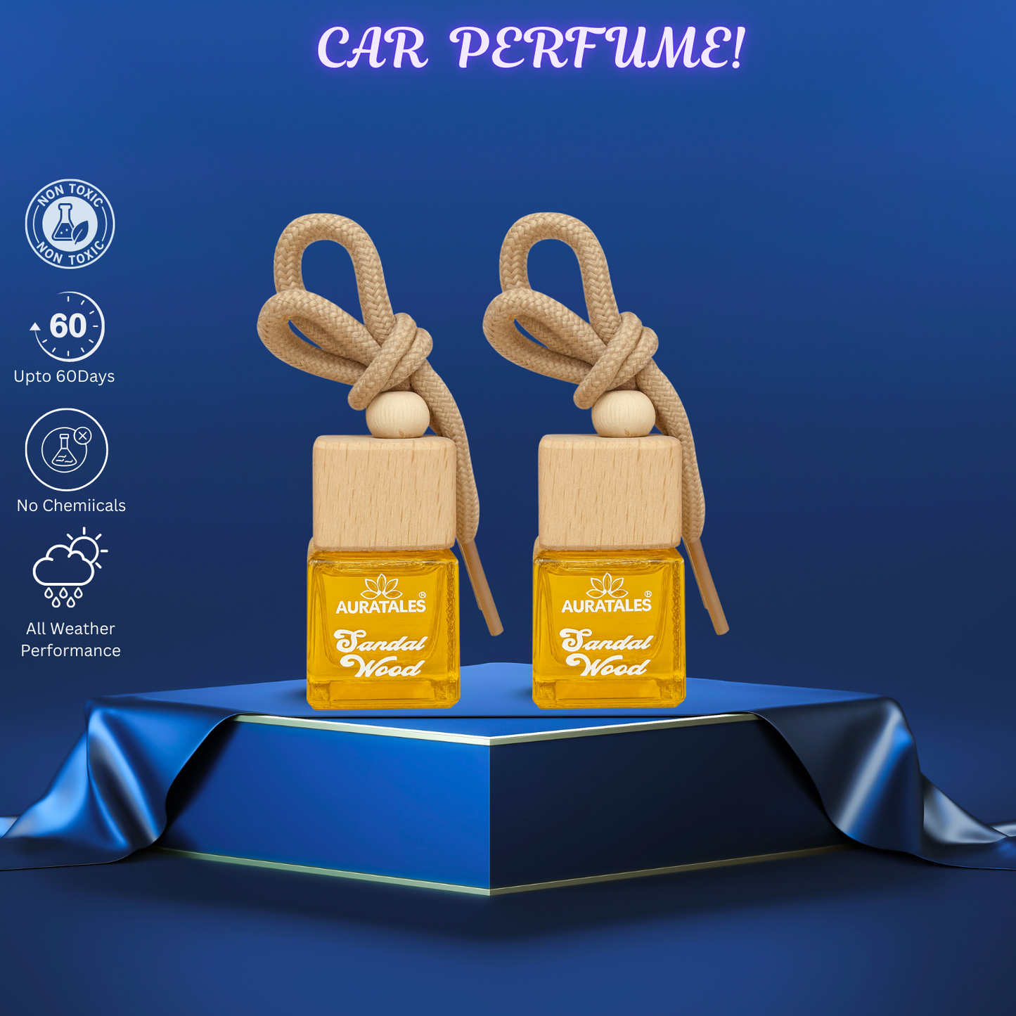 Premium Car Hanging Perfume - Sandal Wood |  Car Freshener - Premium Sandal Wood AuraTales
