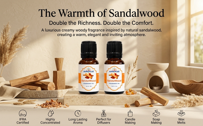 SandalWood Fragrance Oil Pack of 2 |30ml | Used in Diffusers, Candles, Air Fresheners, Soaps (Copy) AuraTales