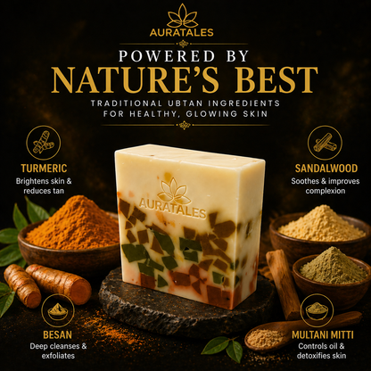 Handmade Royal Ubtan Bathing Soap For Men & Women | Pack of 3 AuraTales