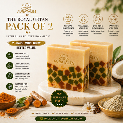 Handmade Royal Ubtan Bathing Soap For Men & Women | Pack of 2 AuraTales