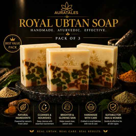 Handmade Royal Ubtan Bathing Soap For Men & Women | Pack of 3 AuraTales