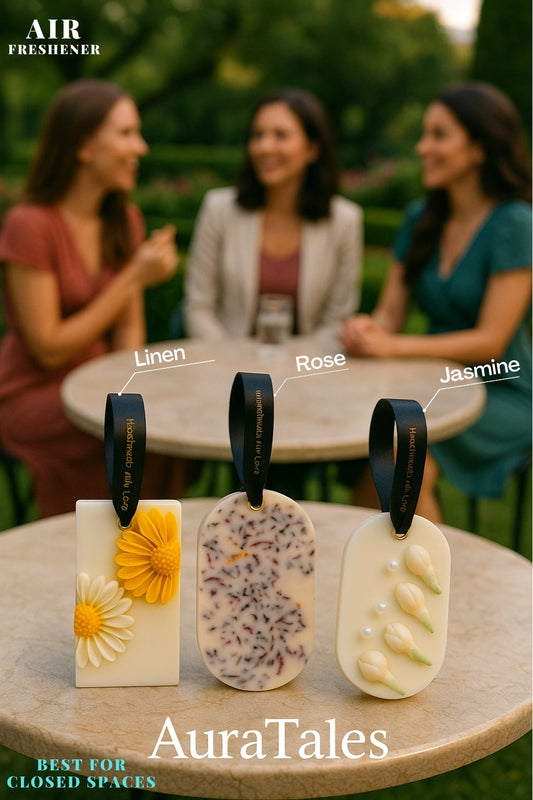 Air Freshener Linen, Rose & Jasmine Premium Scent for Closed Space | Pack of 3 AuraTales
