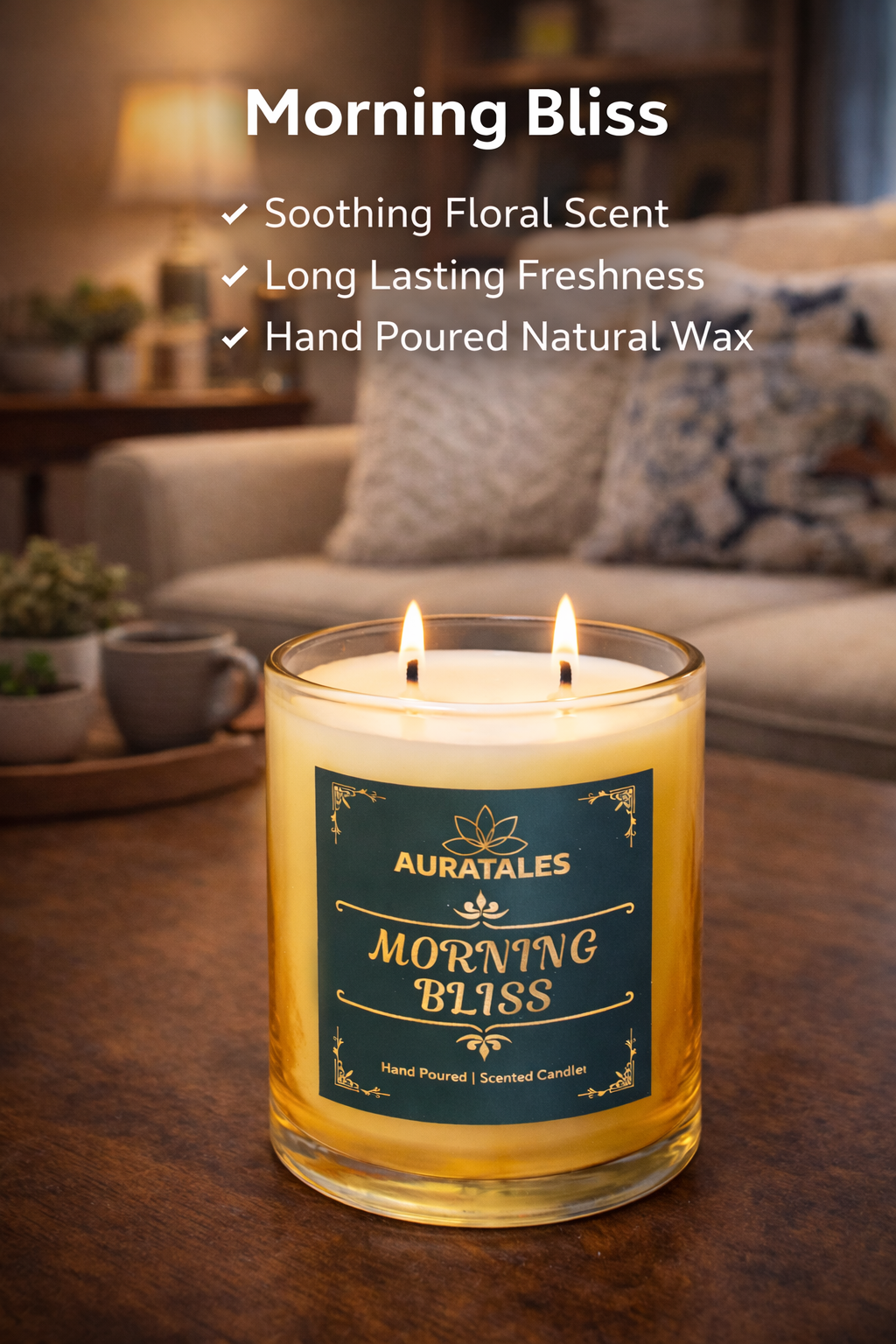 Morning Bliss - Morning Recharger | Aromatic Scented Candle Aura Tales