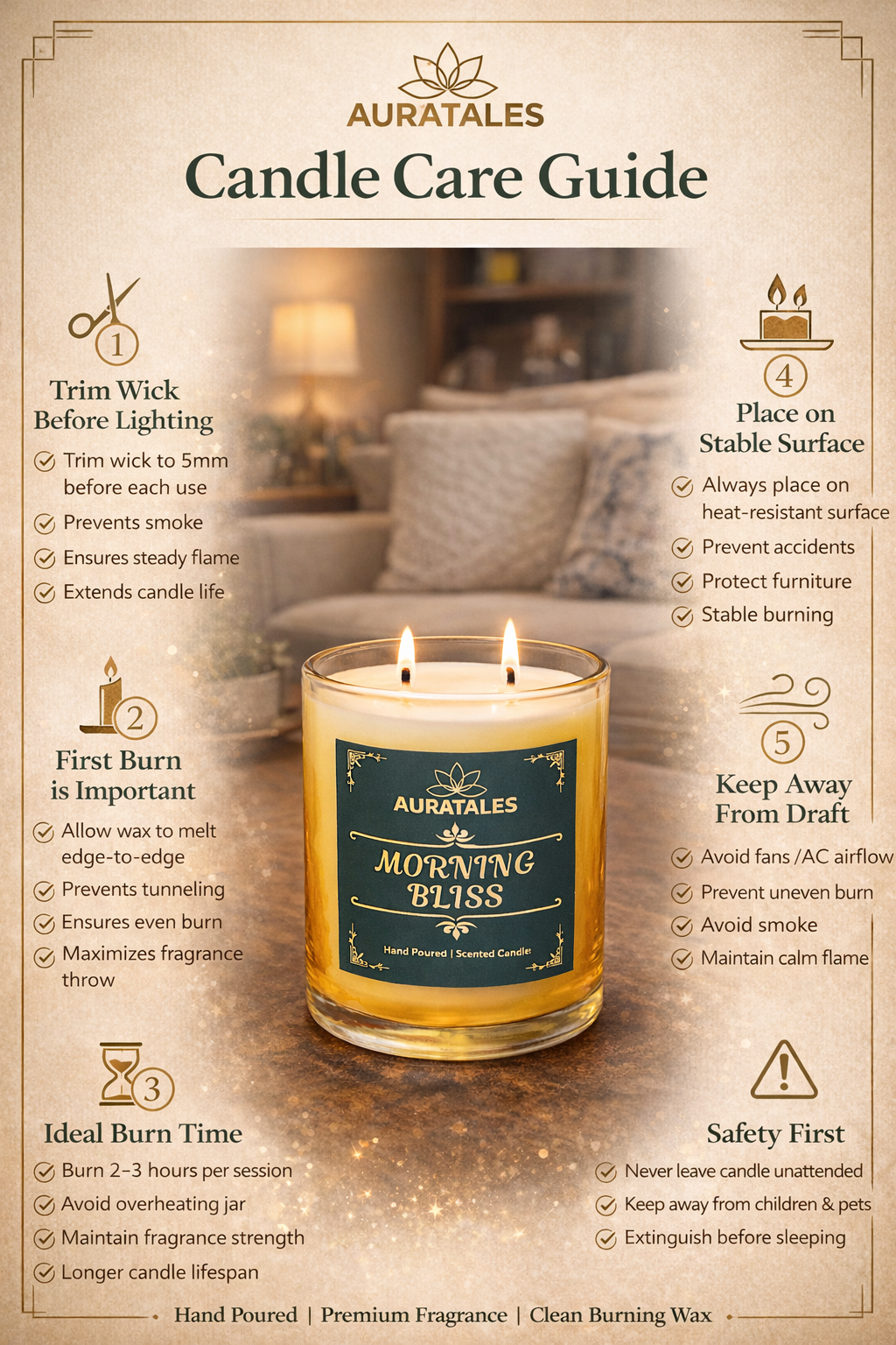 Morning Bliss - Morning Recharger | Aromatic Scented Candle Aura Tales