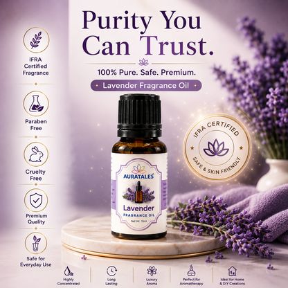 Lavender Fragrance Oil |30 ml|Pack of 2|Helps in concentration & meditation|Used in Diffusers, Candles, Air Fresheners, Soaps AuraTales