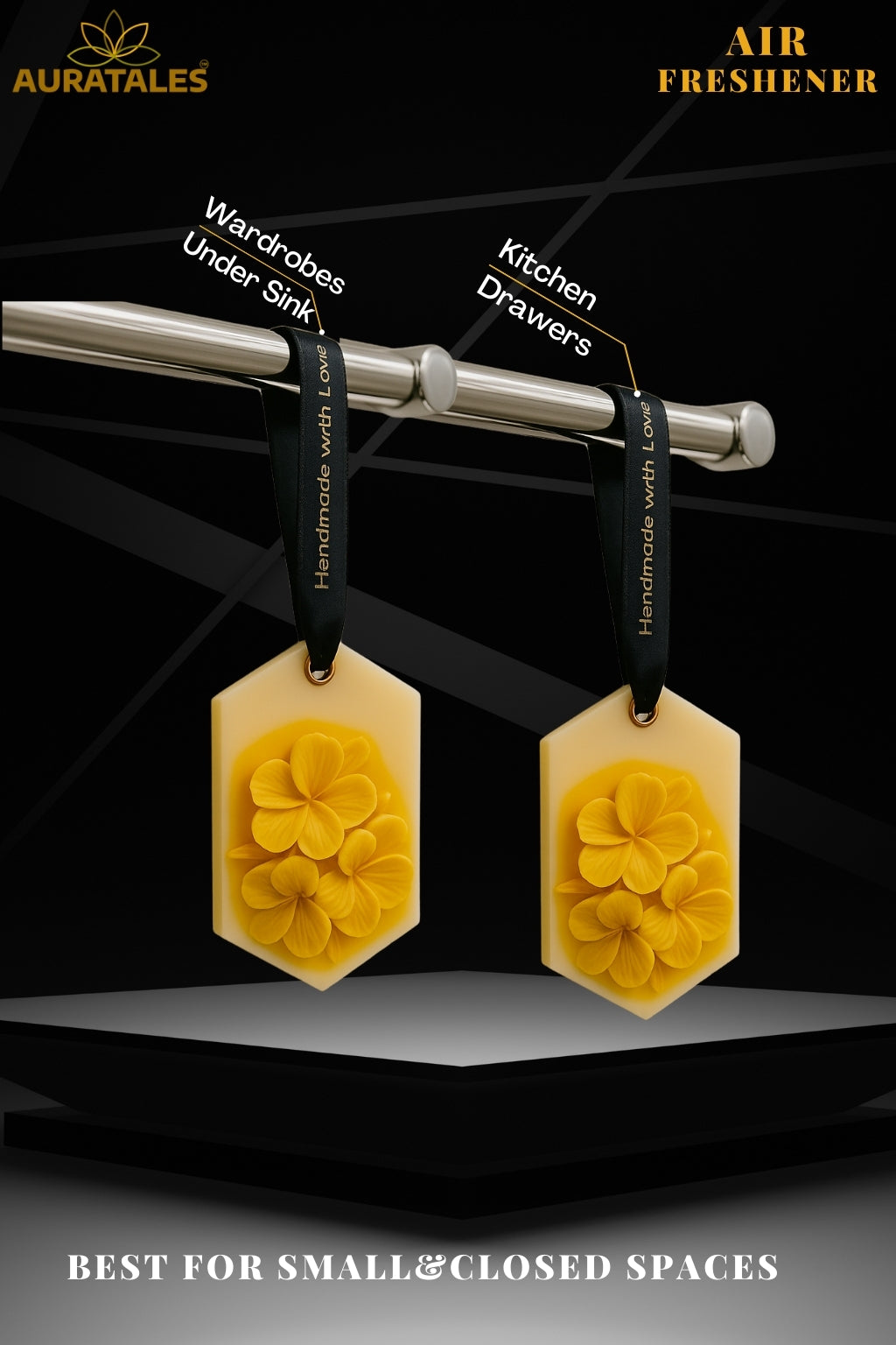 Citrus Air Fresheners  Wardrobes/Shoe Rackand closed areas |Pack of 2 Aura Tales