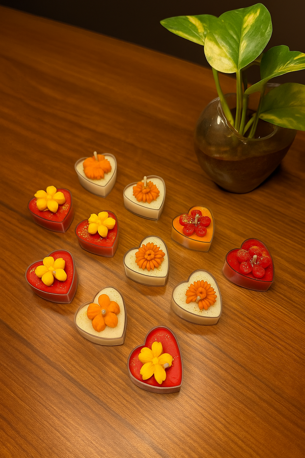 Premium Tea Light Scented Candle | Heart Shape Tea Lights For Festivals & Events AuraTales