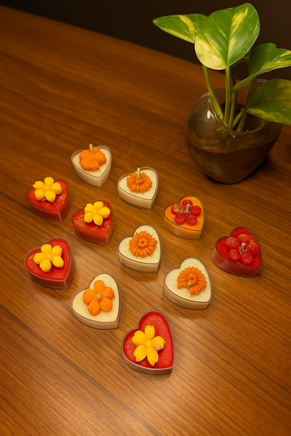 Premium Tea Light Scented Candle | Heart Shape Tea Lights For Festivals & Events AuraTales