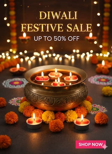 Tea Light Scented Candle | Round Shape For Festivals & Event AuraTales