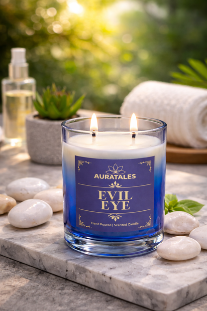 Evil Eye Candle - Protection From Negative Energies | Nazar Scented Candle | Wellness Candle Aura Tales
