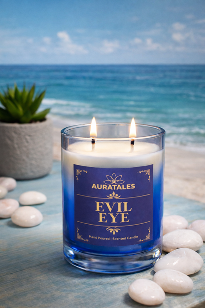 Evil Eye Candle - Protection From Negative Energies | Nazar Scented Candle | Wellness Candle Aura Tales