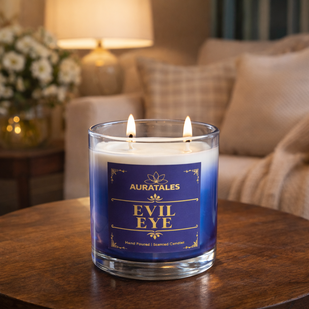 Evil Eye Candle - Protection From Negative Energies | Nazar Scented Candle | Wellness Candle Aura Tales