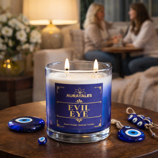 Evil Eye Candle - Protection From Negative Energies | Nazar Scented Candle | Wellness Candle Aura Tales