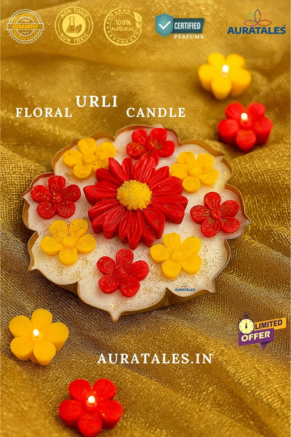 Floral Urli Soy Wax Candle - Jasmine, Oud, Sandlewood & Lavender  | Festival, Decor & Gifting AuraTales