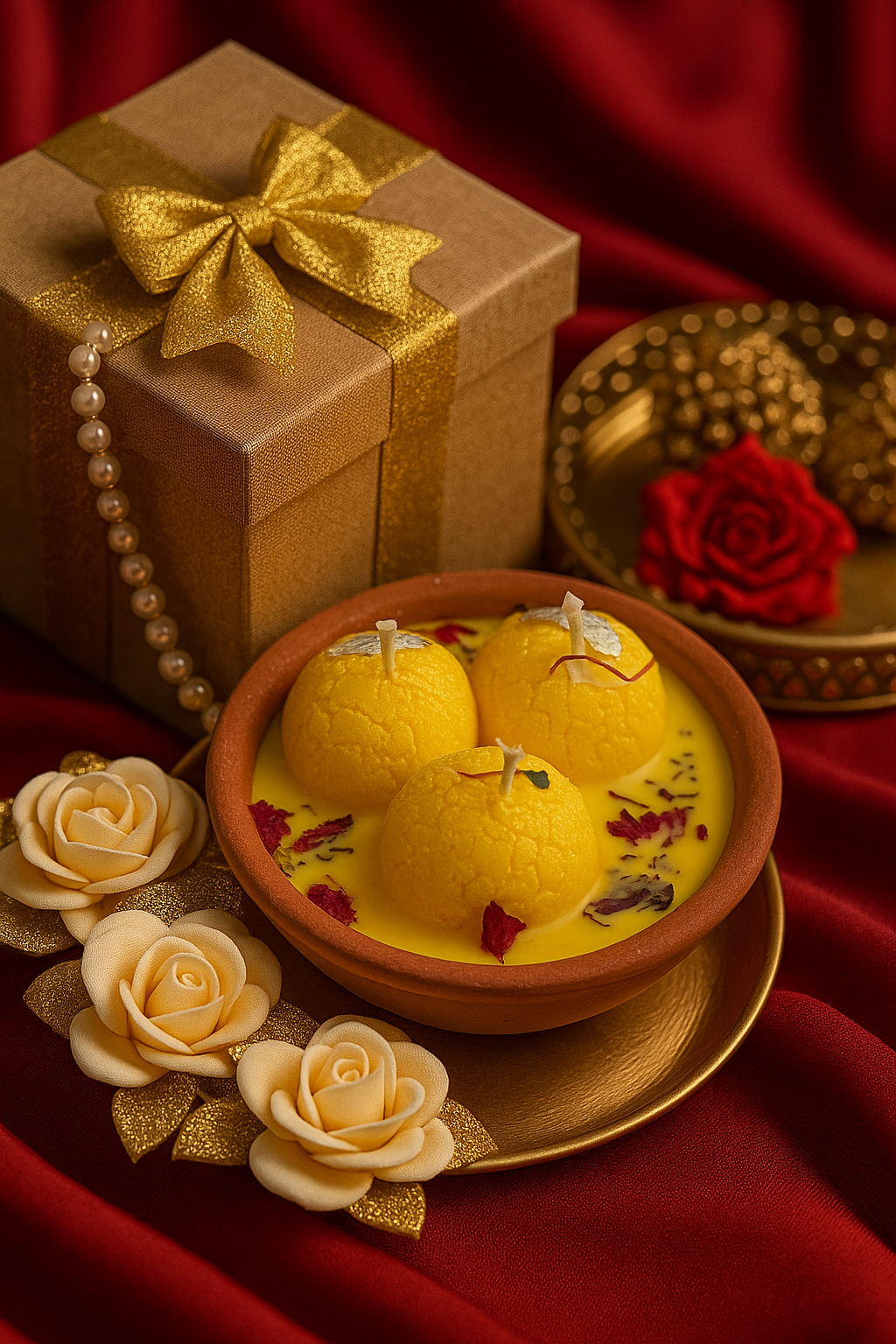 Rasmalai Sweet Candle | Festive Designer Scented Candle Aura Tales