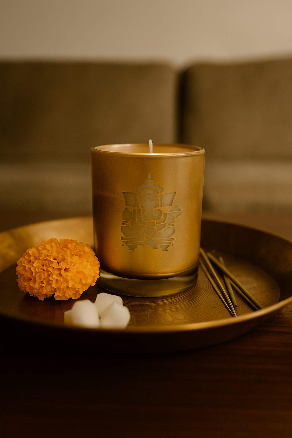 Ganesh & Lakshmi Divine Scented Candle Set For Festivals Pooja & Gift AuraTales