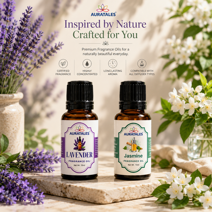 Lavender, Jasmine Fragrance Oil |30 ml|Pack of 2|Used in Diffusers, Candles, Air Fresheners, Soaps AuraTales