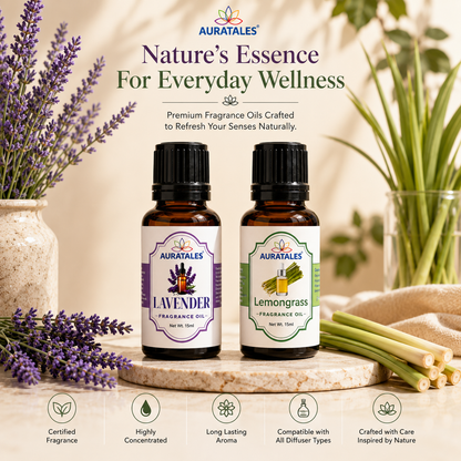 Lavender, Lemongrass Fragrance Oil |30 ml| Pack of 2|Used in Diffusers, Candles, Air Fresheners, Soaps (Copy) AuraTales