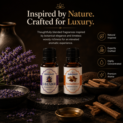 Lavender, Sandalwood Fragrance Oil |30 ml| Pack of 2|Used in Diffusers, Candles, Air Fresheners, Soaps AuraTales