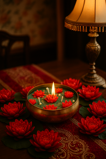 lotus urli candle for Diwali