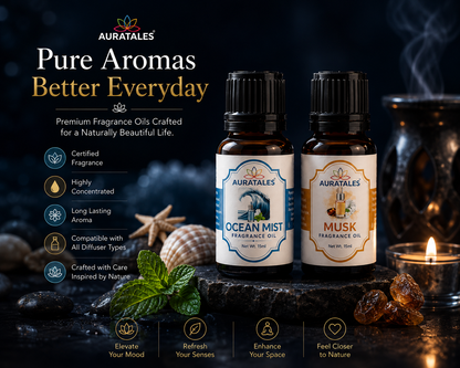 Ocean Mist, Musk Fragrance Oil |30 ml| Pack of 2| Used in Diffusers, Candles, Air Fresheners, Soaps AuraTales